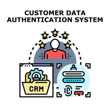 Customer data authentication system ensuring user account security Stockillustratie