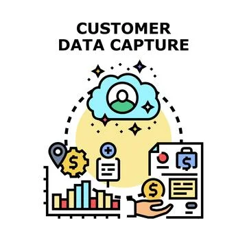 Customer data capture process with cloud storage 스톡 일러스트