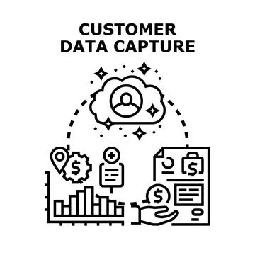 Customer data capture process with cloud storage イラスト素材
