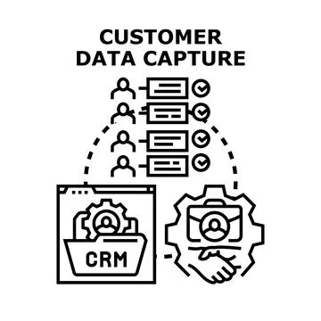 Customer data capture process for crm management Stock Illustration