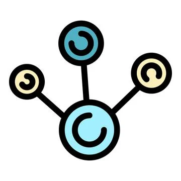 Customer data circle scheme icon color outline vector 库存插图