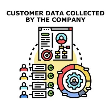 Customer data collecting and analyzing process Stock Illustration