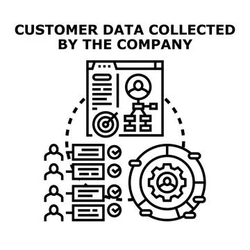 Customer data collecting and analyzing process Stock Illustration