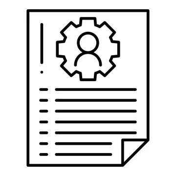 Customer Data Line Icon Stock Illustration