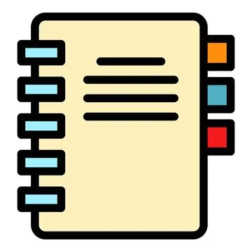 Customer data notebook icon color outline vector Stock Illustration