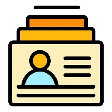 Customer data page icon color outline vector Stock Illustration
