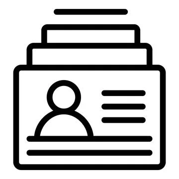 Customer data page icon, outline style Stock Illustration