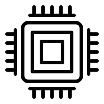Customer data processor icon, outline style 스톡 일러스트
