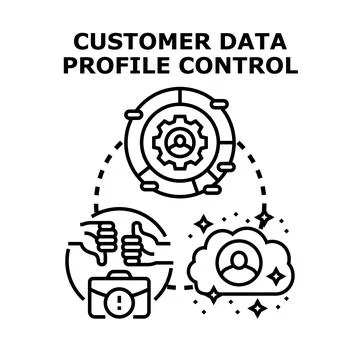 Customer data profile control illustration concept Stock Illustration