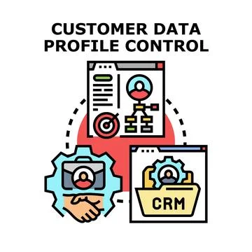 Customer data profile control management tracking concept Stock Illustration