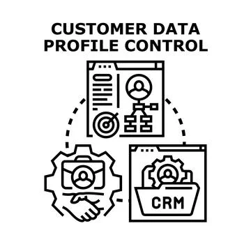 Customer data profile control management tracking concept Illustrazione stock