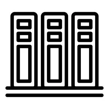 Customer data server stack icon, outline style Stock Illustration