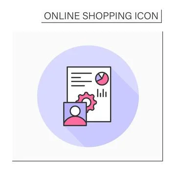 Customer data use color icon Stock Illustration