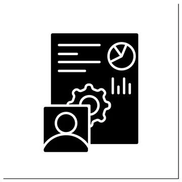 Customer data use glyph icon Ilustración de archivo