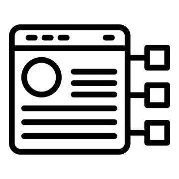 Customer data web page icon, outline style イラスト素材