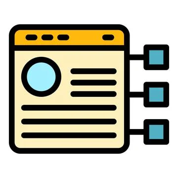 Customer data web page icon color outline vector Stock Illustration