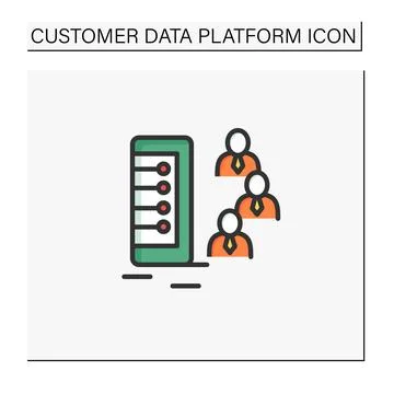 Customer database color icon Stock Illustration
