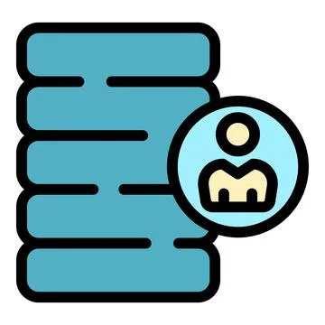 Customer database company icon color outline vector Illustrazione stock