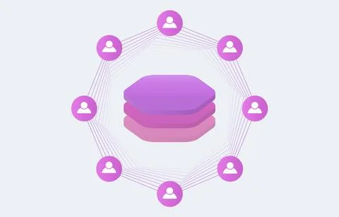 Customer database concept icon. Data management, customer profile and relation Stock Illustration