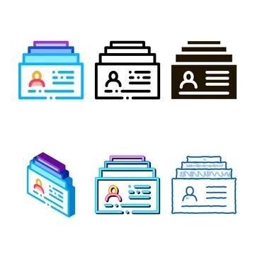 Customer database edition icon vector outline Stock Illustration