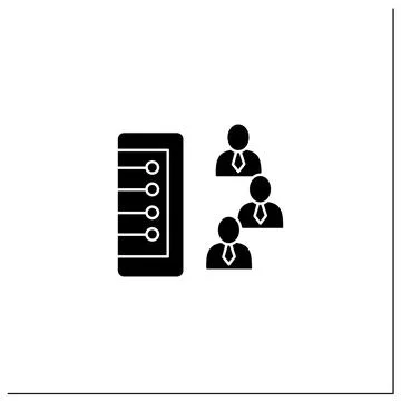 Customer database glyph icon Stock Illustration