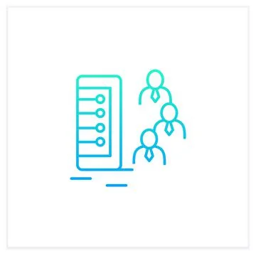 Customer database gradient icon Stock Illustration