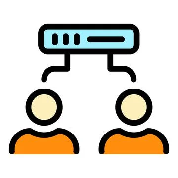 Customer database icon color outline vector Ilustración de archivo