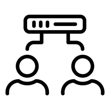 Customer database icon, outline style Stock Illustration