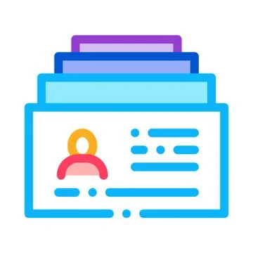 Customer Database Icon Vector Outline Illustration Stock Illustration