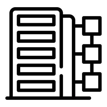 Customer database infrastructure icon, outline style Stock Illustration