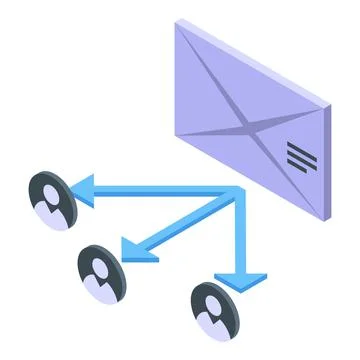 Customer database mail icon, isometric style Stock Illustration