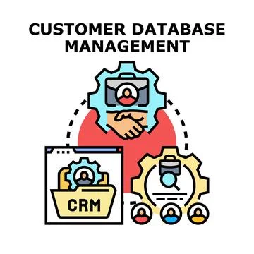 Customer database management system vector illustration concept Illustrazione stock