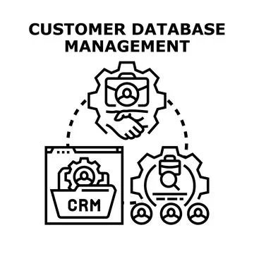 Customer database management system vector illustration concept Stock Illustration