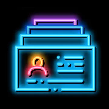 Customer Database neon glow icon illustration Stock Illustration