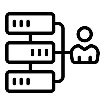 Customer database scheme icon, outline style Stock Illustration
