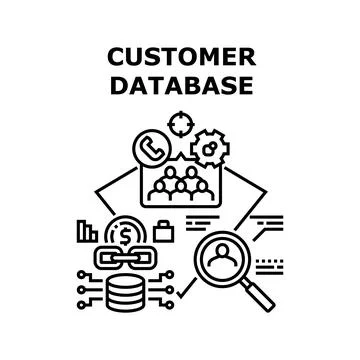 Customer Database Vector Concept Illustration Stock Illustration