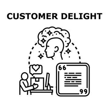 Customer delight concept delivering excellent service experience Stock Illustration
