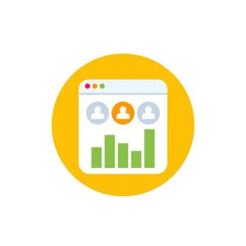 Customer demographics analysis icon, flat vector Stock Illustration
