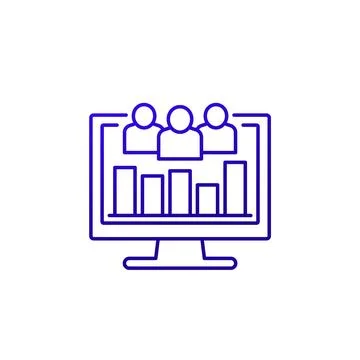 Customer demographics analysis line icon Stock Illustration