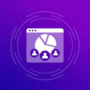 Customer demographics icon for web Stock Illustration