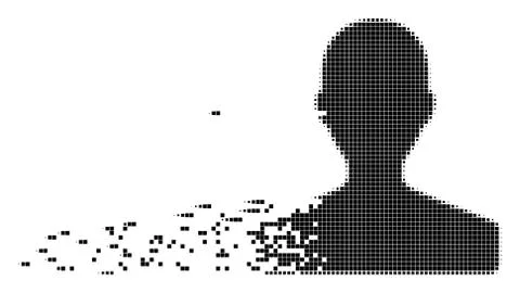 Customer Disappearing Pixel Icon Stock Illustration