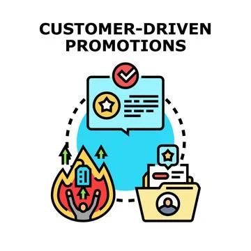 Customer driven promotions achieving business growth 库存插图