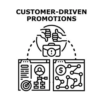 Customer driven promotions strategy icon concept Stock Illustration