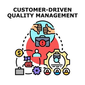 Customer driven quality management concept illustration Stock Illustration