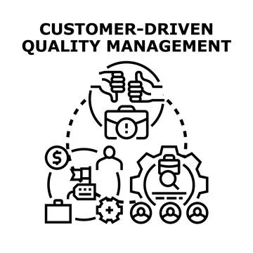 Customer driven quality management concept illustration Stock Illustration