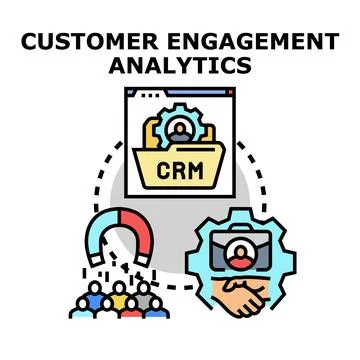 Customer engagement analytics concept for modern business Stock Illustration