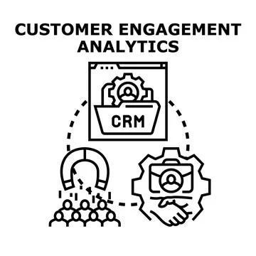 Customer engagement analytics concept for modern business Stock Illustration