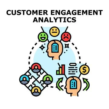 Customer engagement analytics optimizing user interaction experience Stock Illustration
