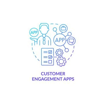 Customer engagement apps blue gradient concept icon 스톡 일러스트