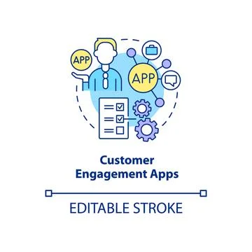 Customer engagement apps concept icon Stock-Illustration